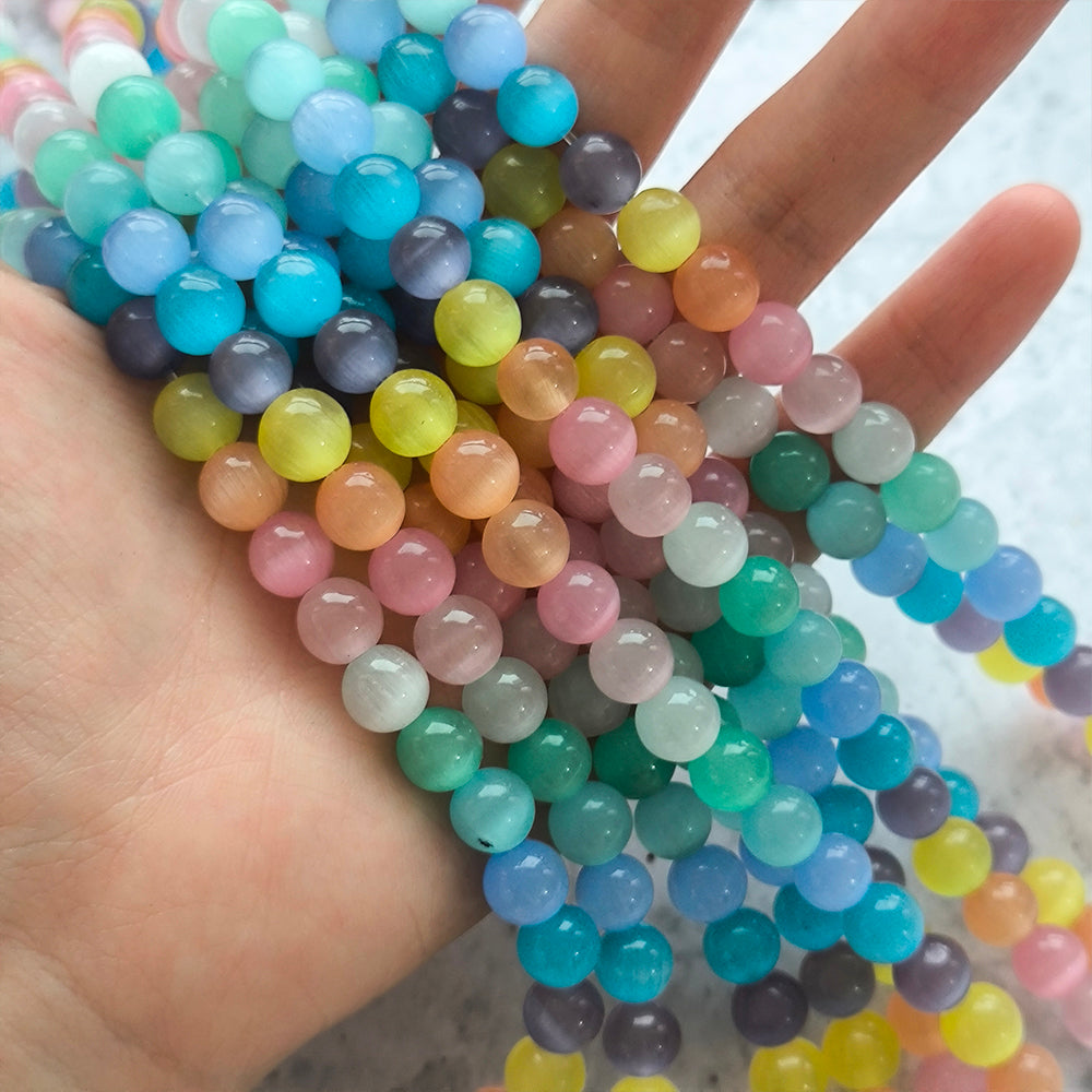 ------DIY double color cat eye  6mm 8mm 10mm beads