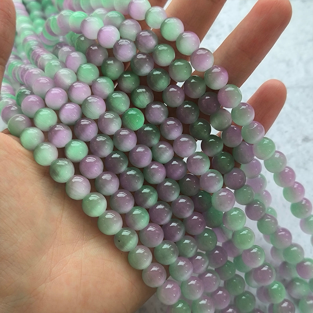 ------DIY double color cat eye  6mm 8mm 10mm beads