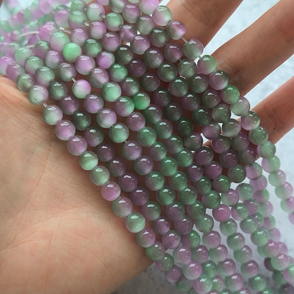 ------DIY double color cat eye  6mm 8mm 10mm beads