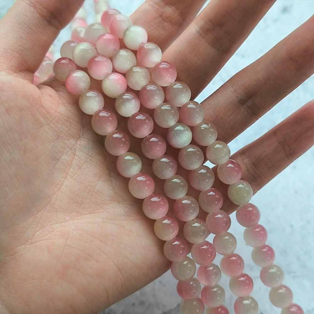 ------DIY double color cat eye  6mm 8mm 10mm beads