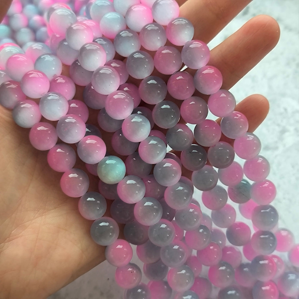 ------DIY double color cat eye  6mm 8mm 10mm beads