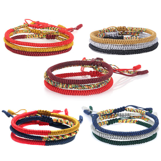 -------Lucky Woven Amulet Tibet Cord Bracelets jingang knot bracelets