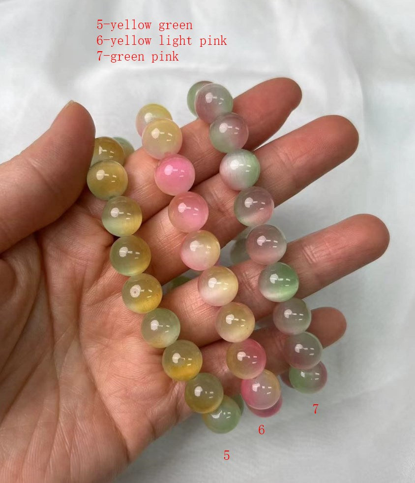 ------DIY double color cat eye  6mm 8mm 10mm beads