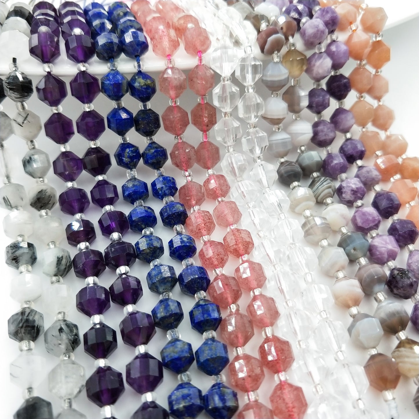 -------DIY 8mm olive faceted gemstone beads