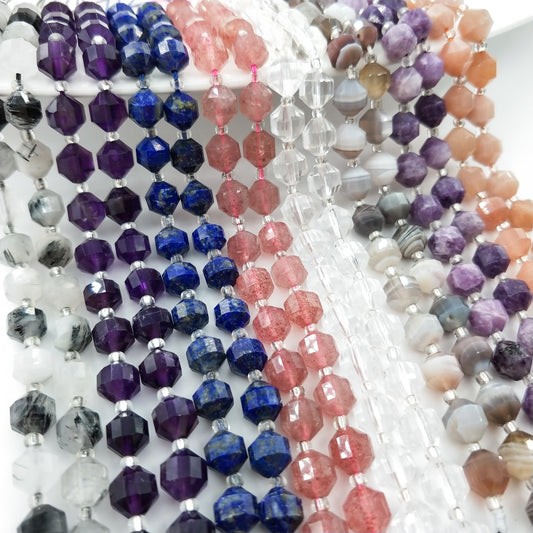 -------DIY 8mm olive faceted gemstone beads