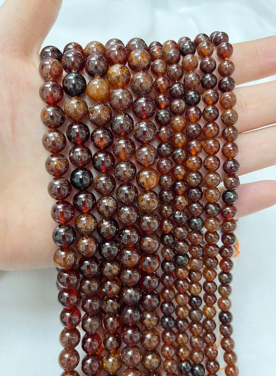 ----DIY  6mm and 8mm orange garnet-tt