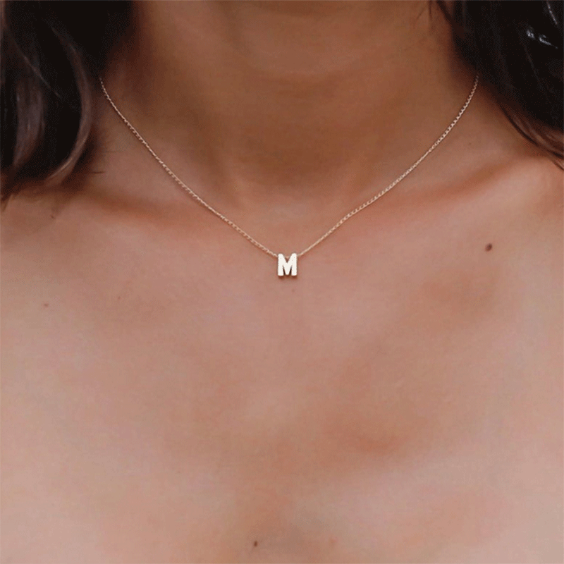 minimalist letter necklace