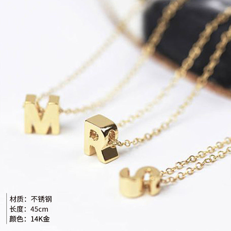 minimalist letter necklace