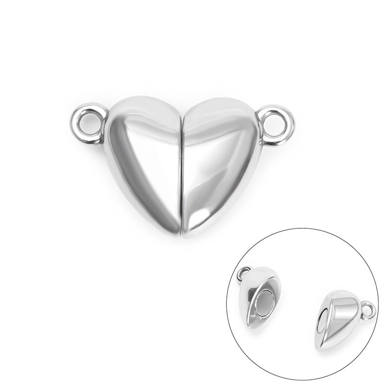 2 sets in one bag DIY stainless steel heart pendatn for bracelet