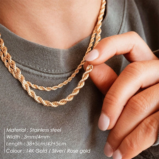 3mm 4mm stianless steel necklace chain