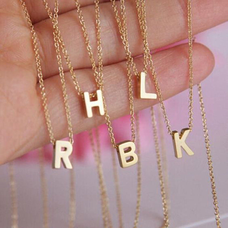 minimalist letter necklace