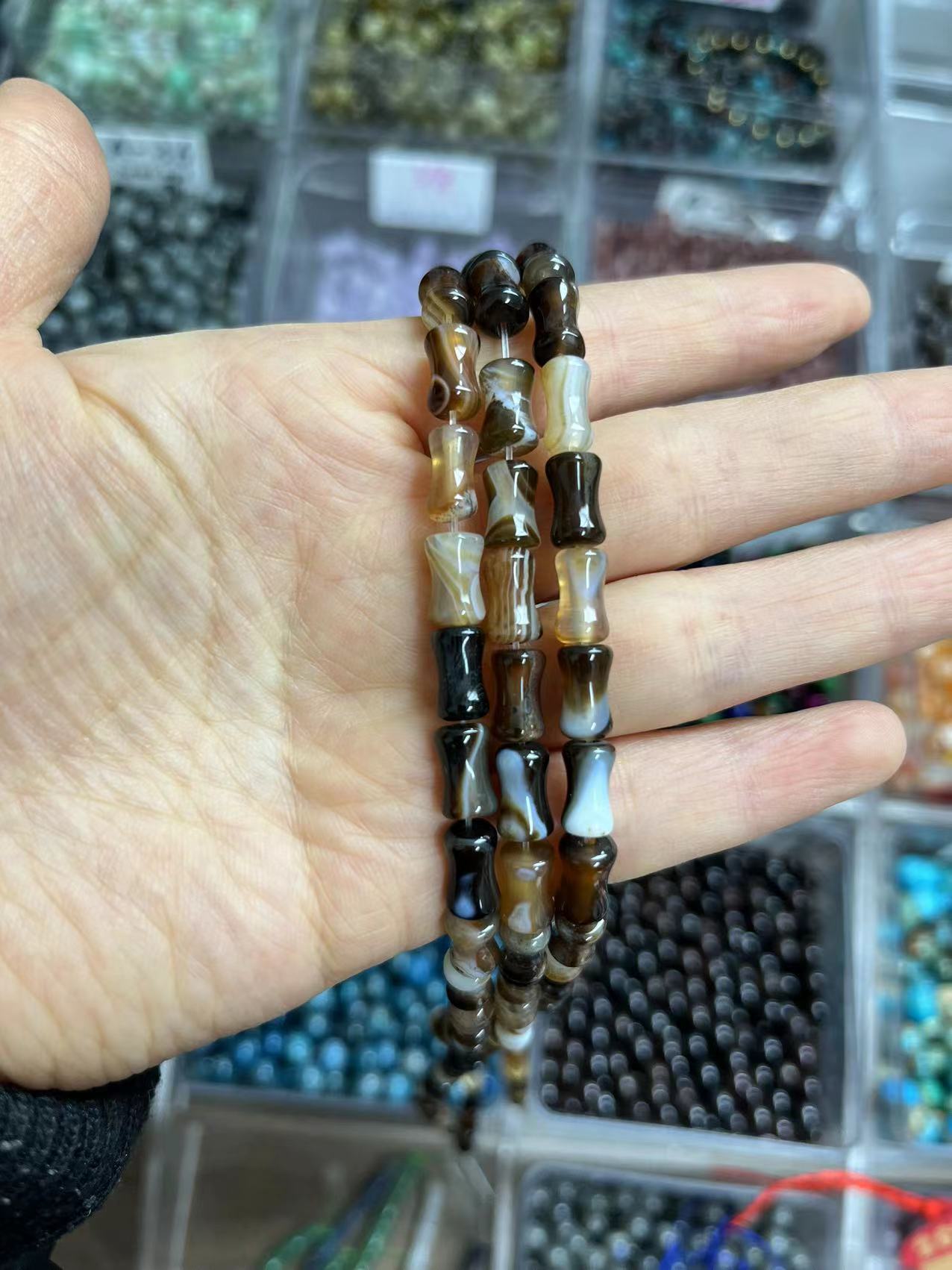 ---DIY Bamboo crystal beads