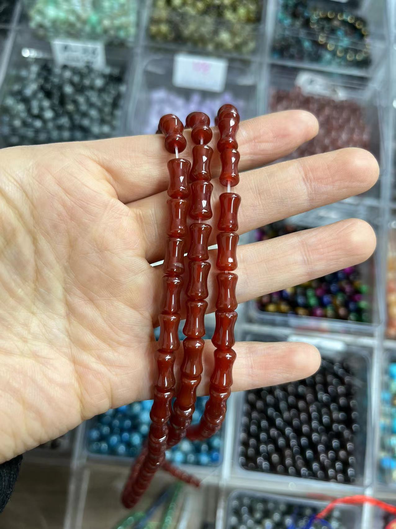 ---DIY Bamboo crystal beads