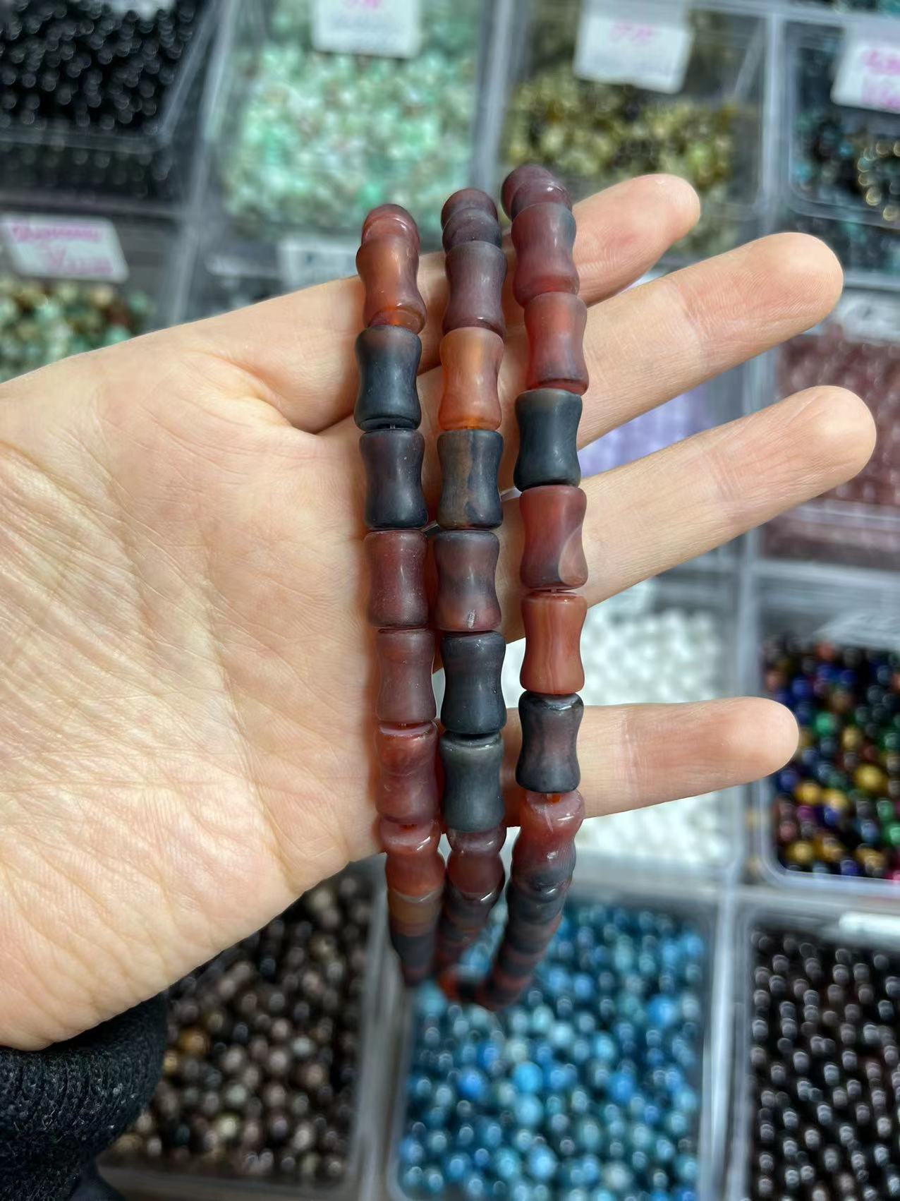 ---DIY Bamboo crystal beads