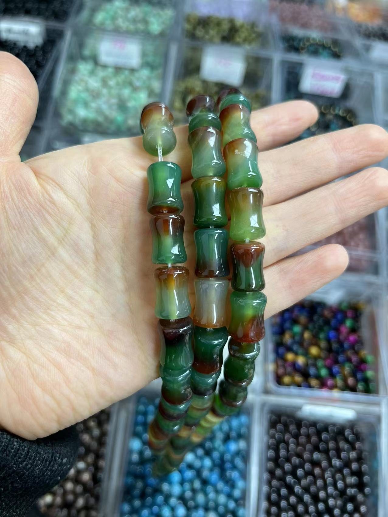 ---DIY Bamboo crystal beads