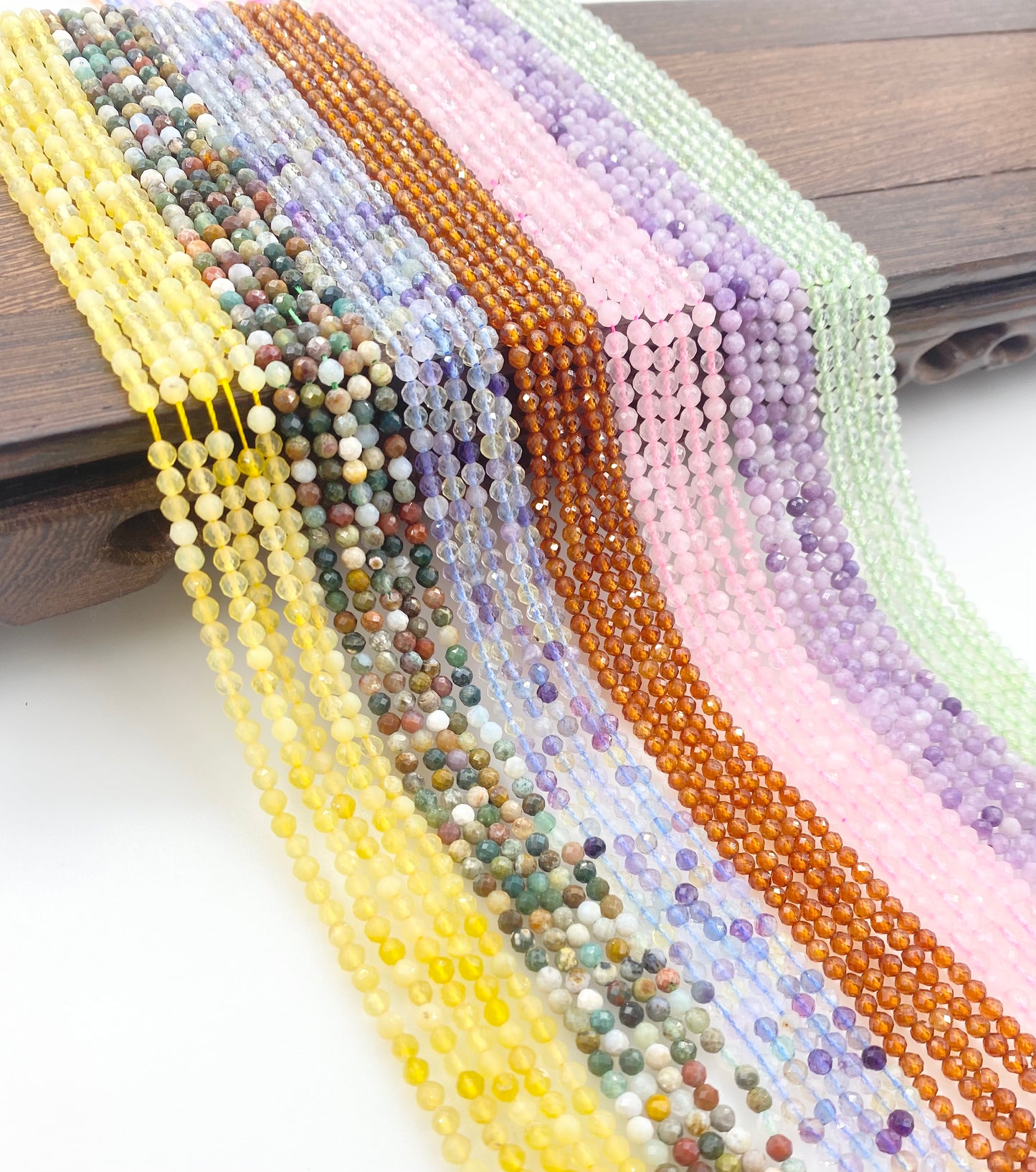 ----3mm faceted gemstone beads-tt