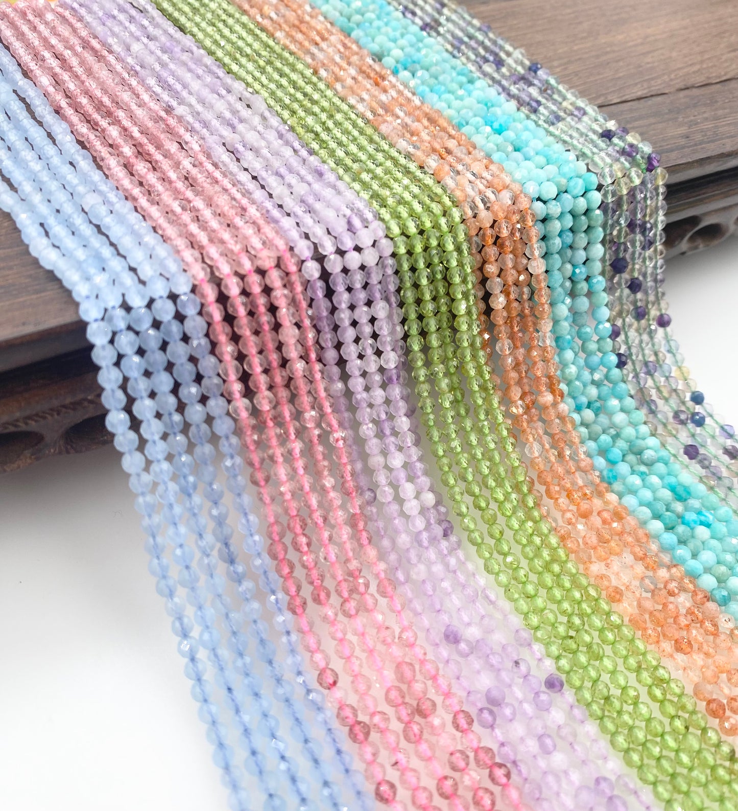 ----3mm faceted gemstone beads-tt