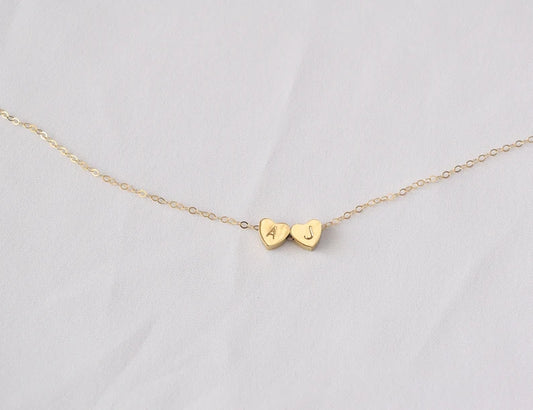 Tiny Initial Heart Necklace