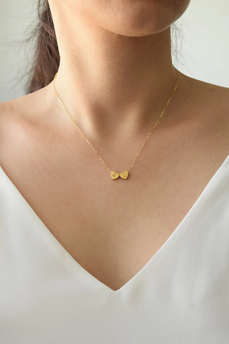 Skitie Tiny Initial Heart Necklace for Women - 18k Gold India | Ubuy