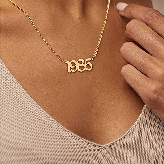 Old English Birthdate Necklace