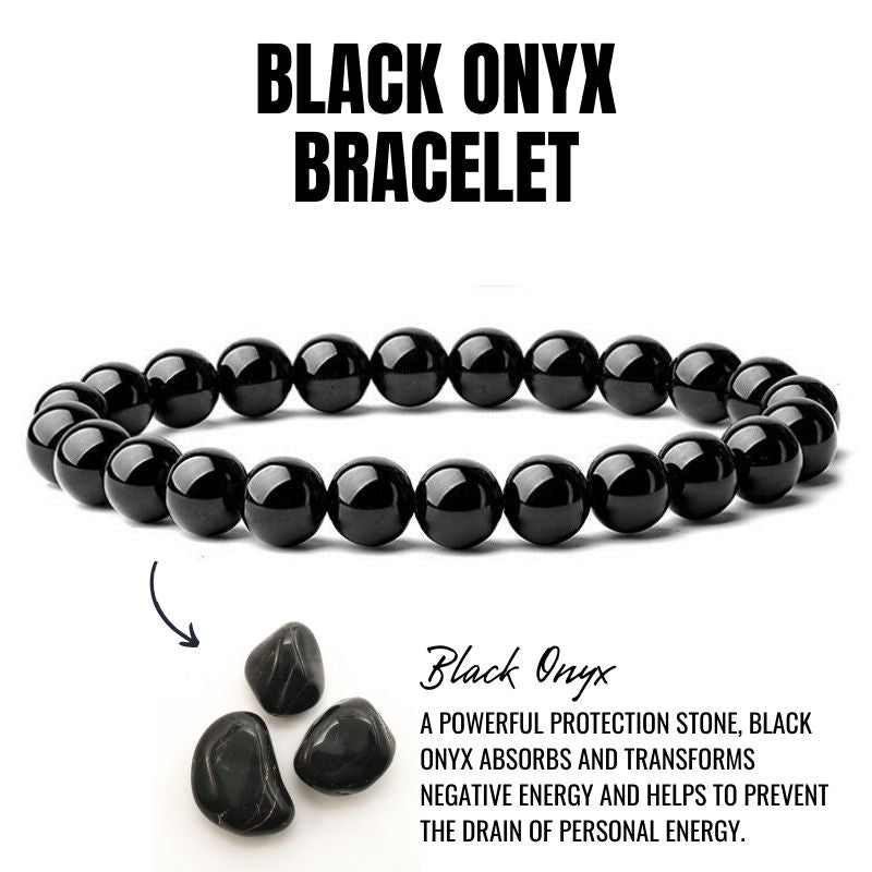 1pcs powerful protection black onyx stone bracelet