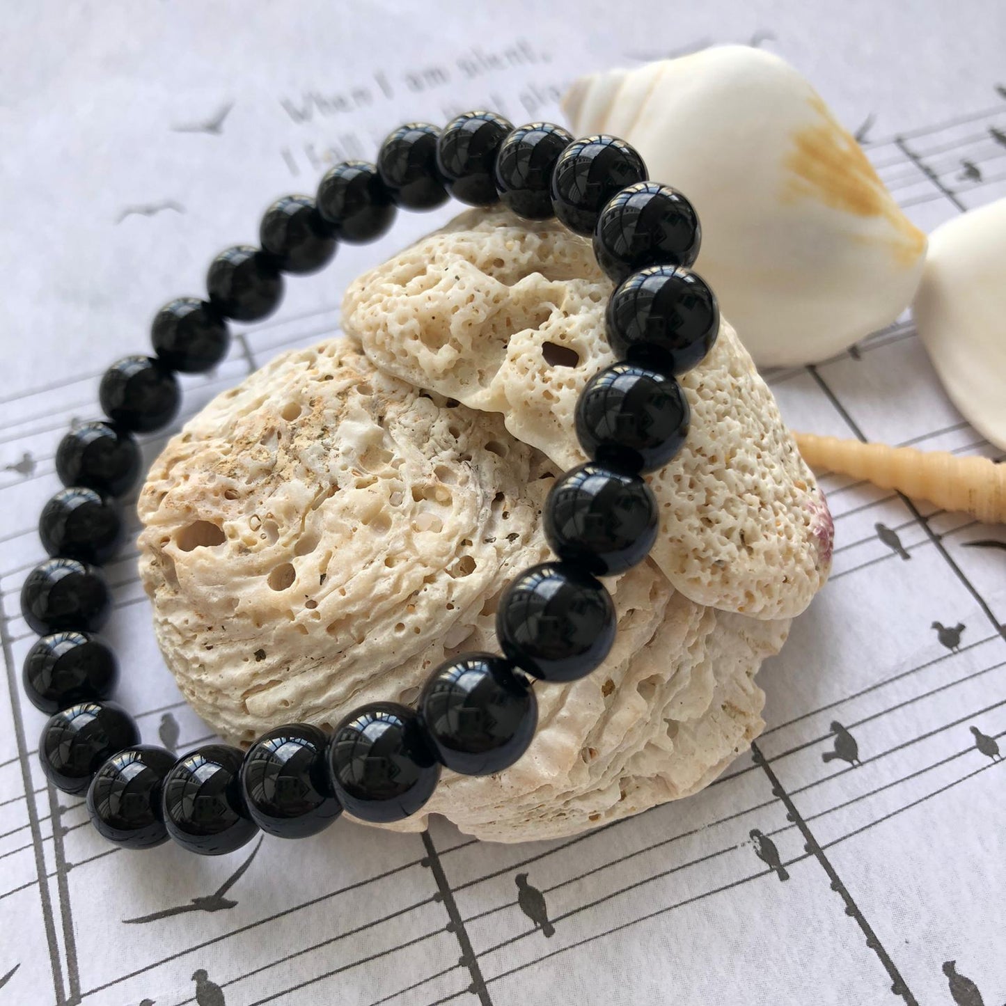 1pcs powerful protection black onyx stone bracelet