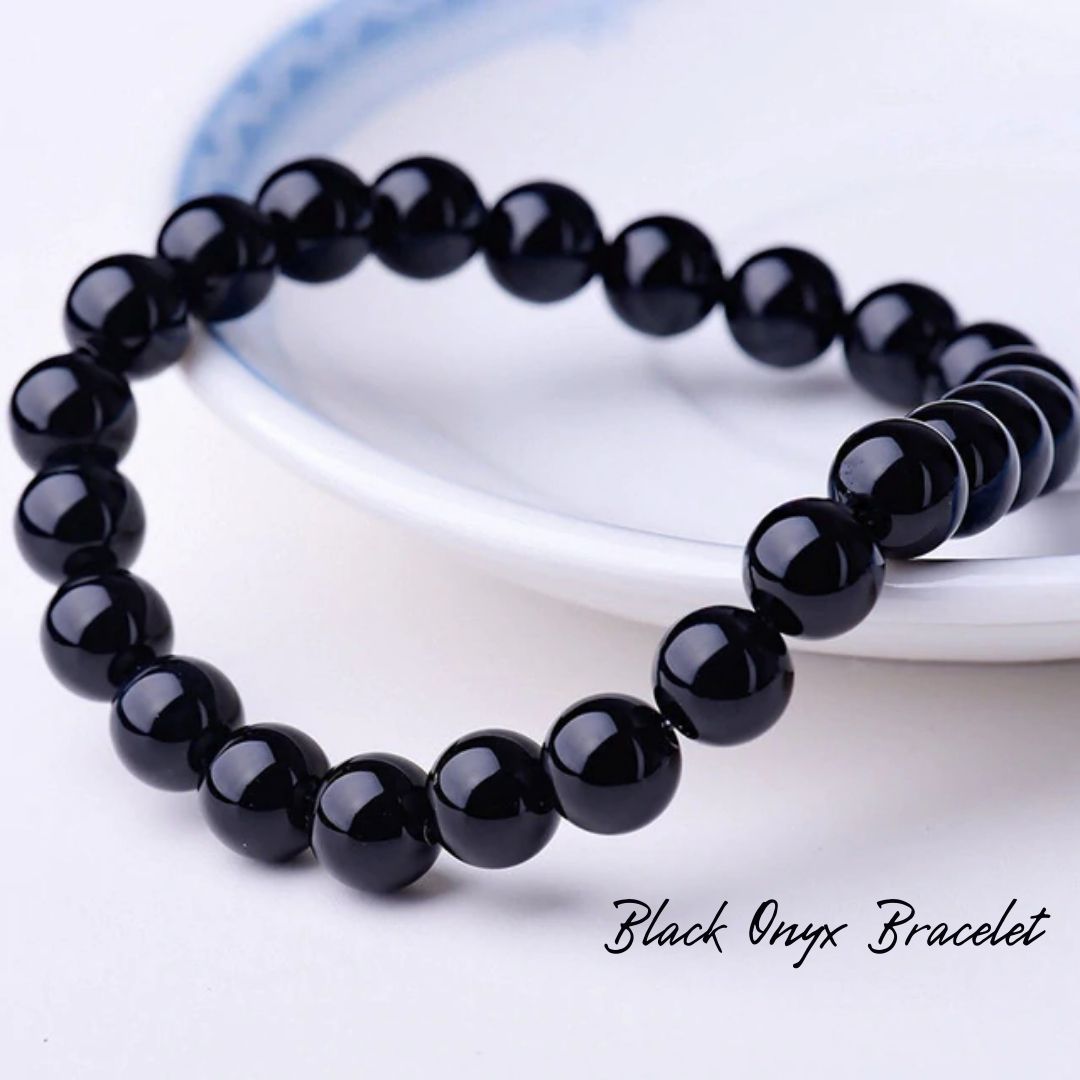 1pcs powerful protection black onyx stone bracelet