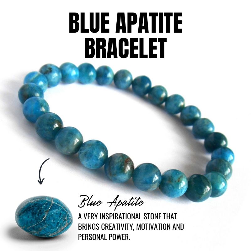 1pcs enhancing and promoting creativity blue apatite bracelet