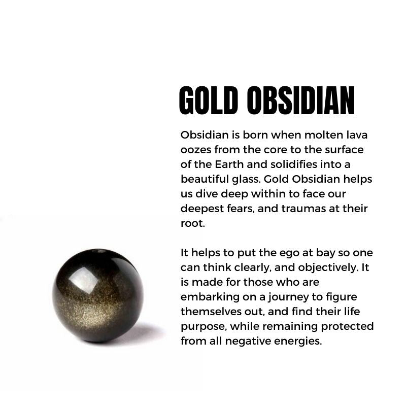 1pcs powerful healer gold obsidian stone bracelet