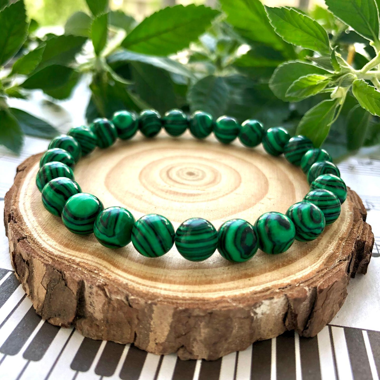 1pcs anti-anxiety green malachite stone bracelet