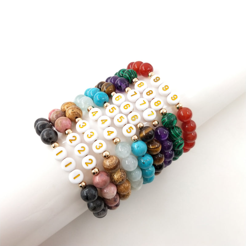 lucky number gemstone bracelet