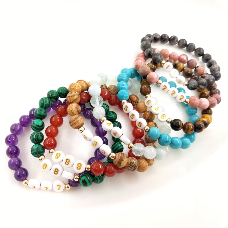 lucky number gemstone bracelet