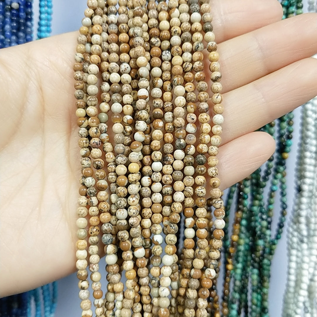 ----3mm round natural crystal beads