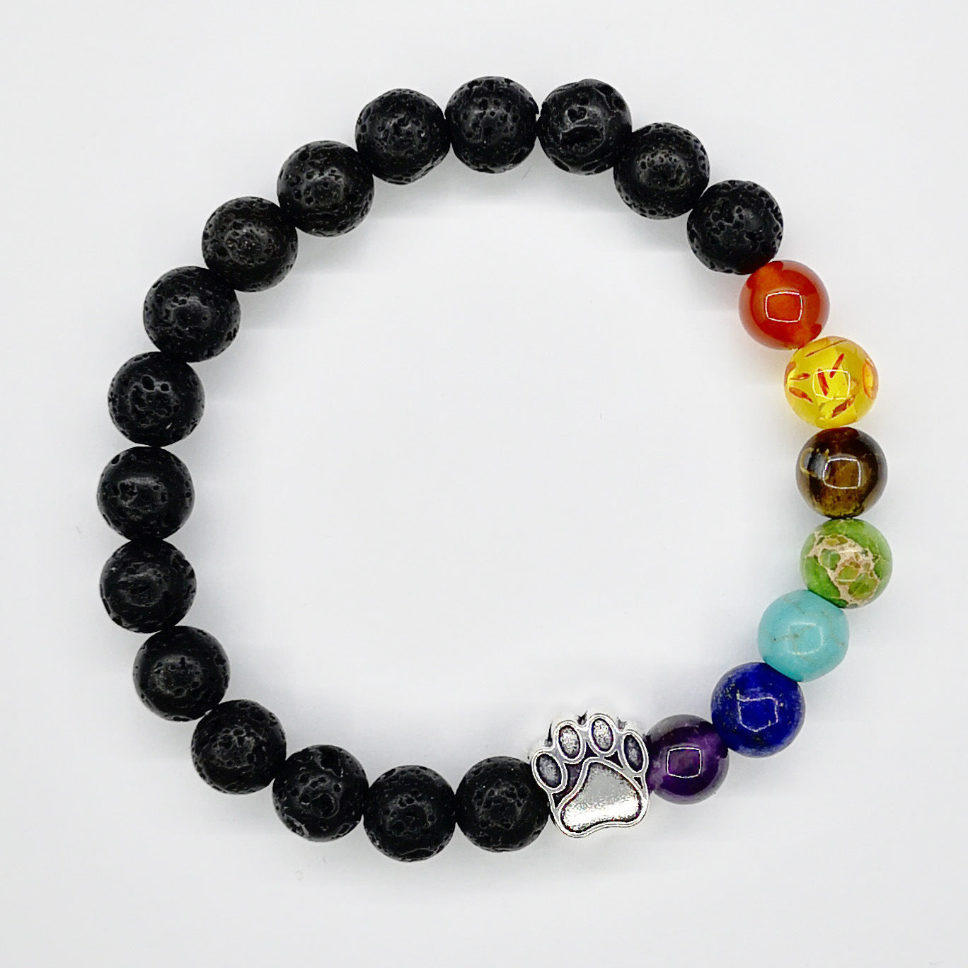 dog paw 7 chakra gemstone bracelet