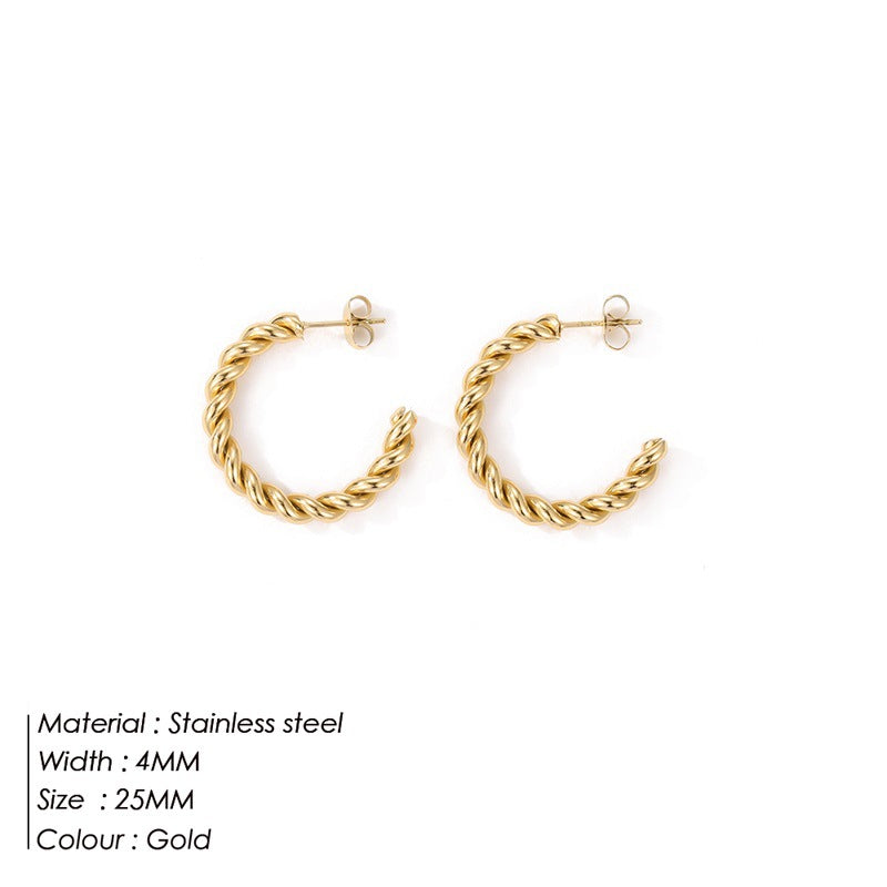 STAINLESS STEEL EARRINGS GOLD PLATING