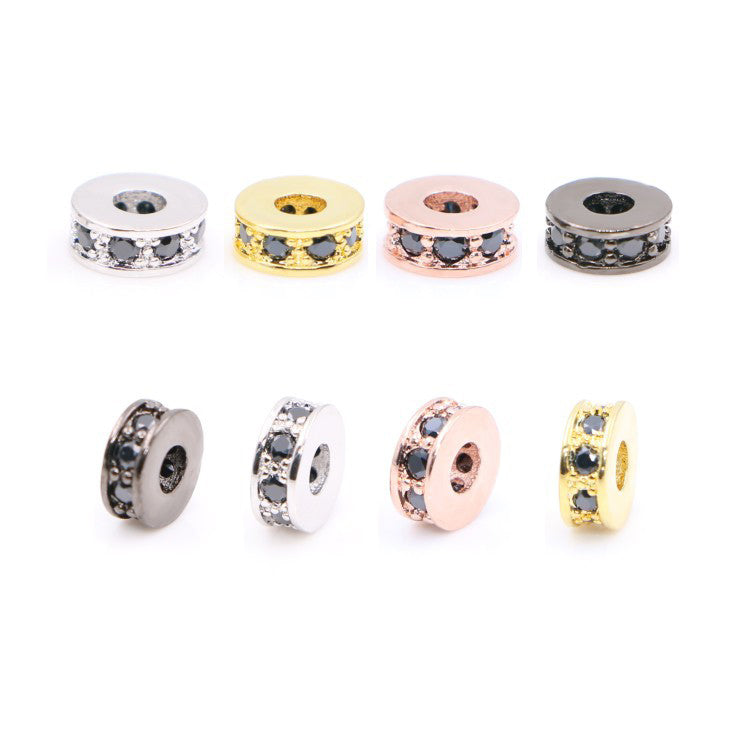 ----10pcs DIY copper+ zircon spacer bracelet accessory