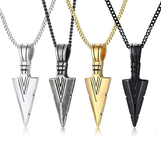 Viking Arrowhead Pendant Stainless Steel  necklace