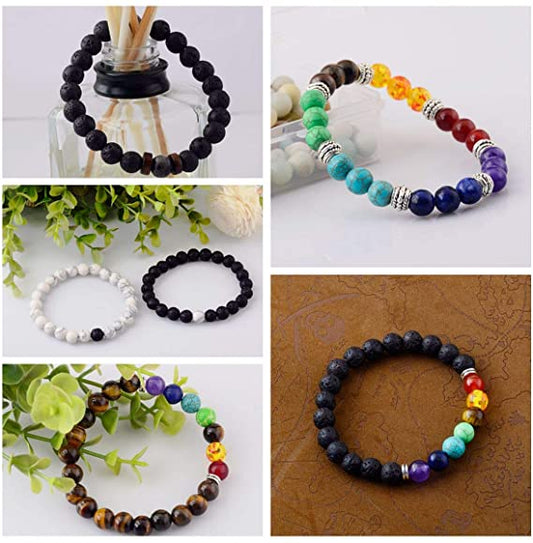 Black Lava Stone 7 Chakra Bracelets