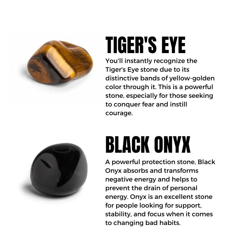 1pcs bring courage and strength tiger eye and black onyx bracelet