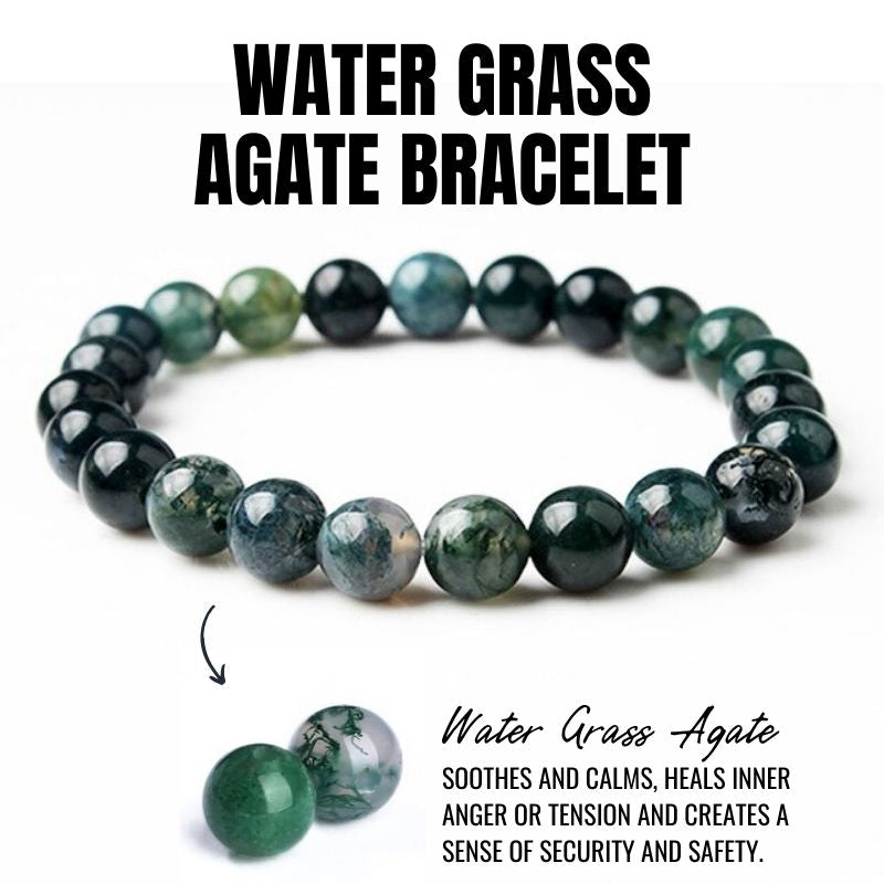 1pcs promotes inner stability, composure, and maturity water grass agate bracelet