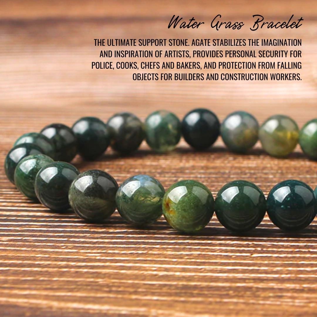 1pcs promotes inner stability, composure, and maturity water grass agate bracelet